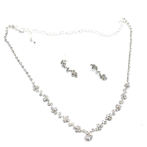 Crystal Stunning Round Necklace and Earrings